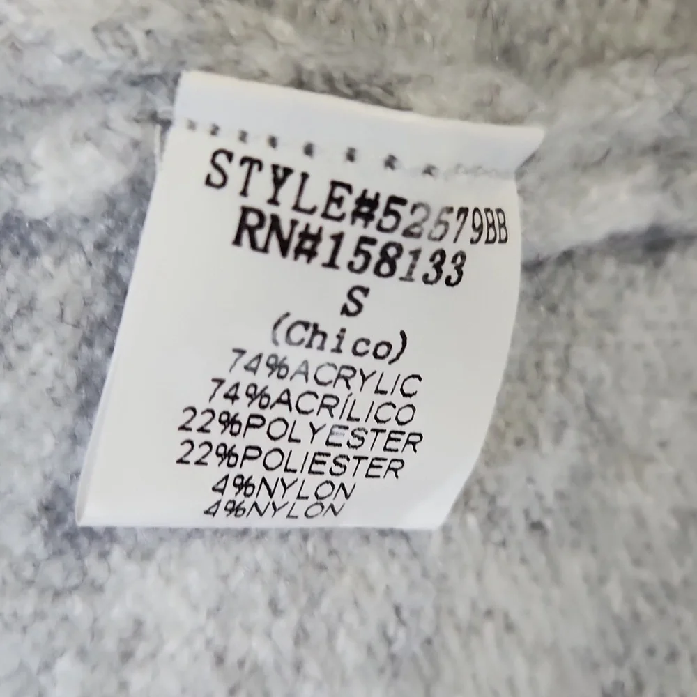 Gray and Cream Striped Cardigan Sweater-small